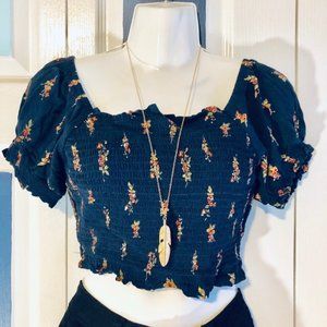 Floral Stretchy Flirty Summer Crop Top